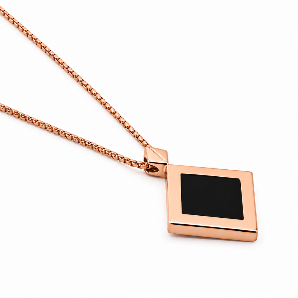 Aurelia Garnet Geometric Pendant Necklace — View 2