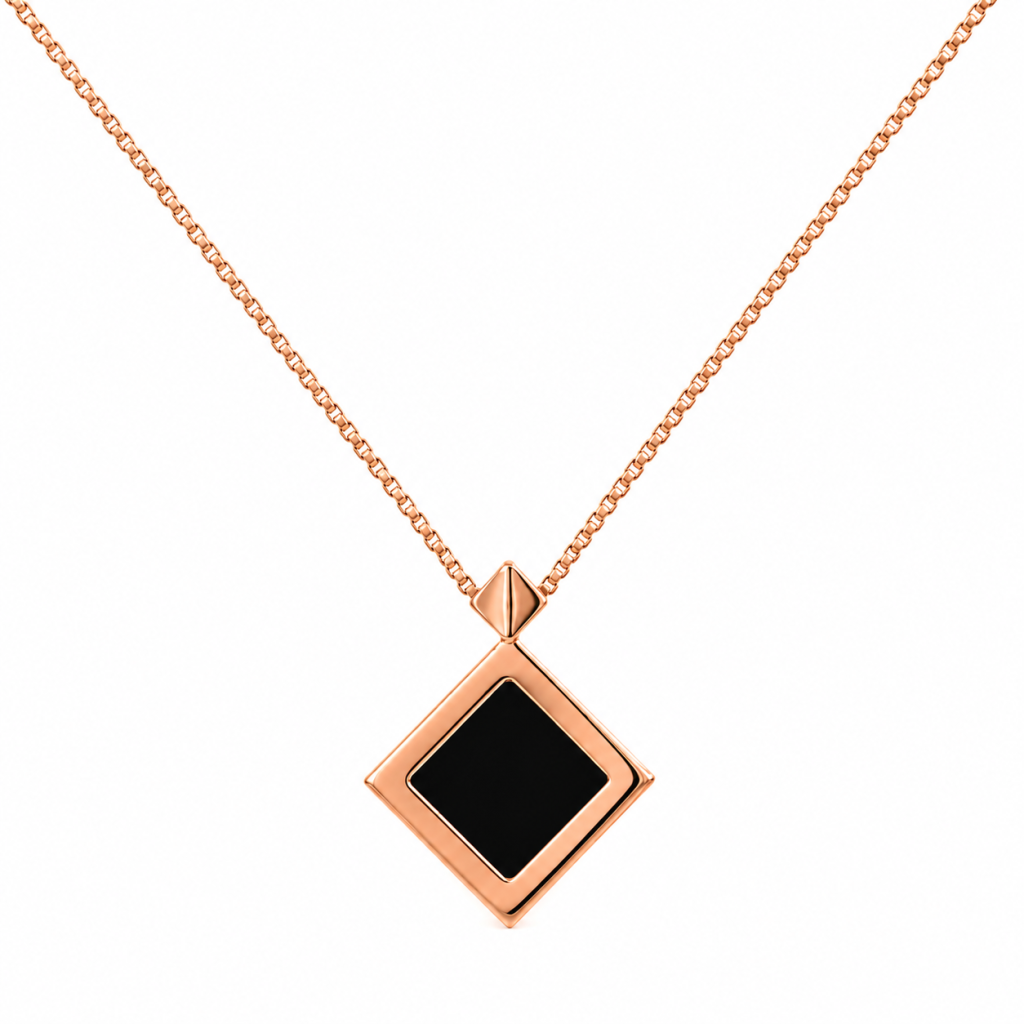 Aurelia Garnet Geometric Pendant Necklace — View 1