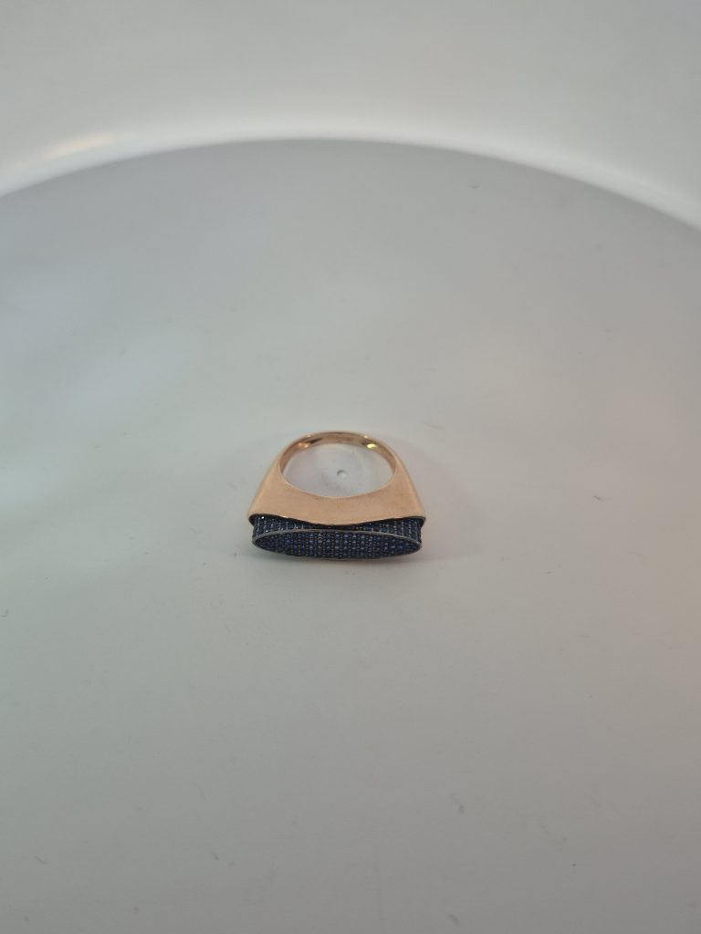Midnight Bloom Rose Gold Statement Ring — View 4