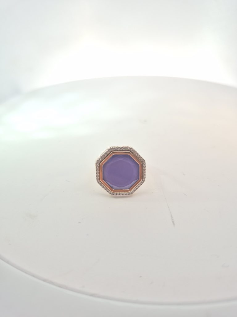 Celeste Violet Halo Ring — View 4