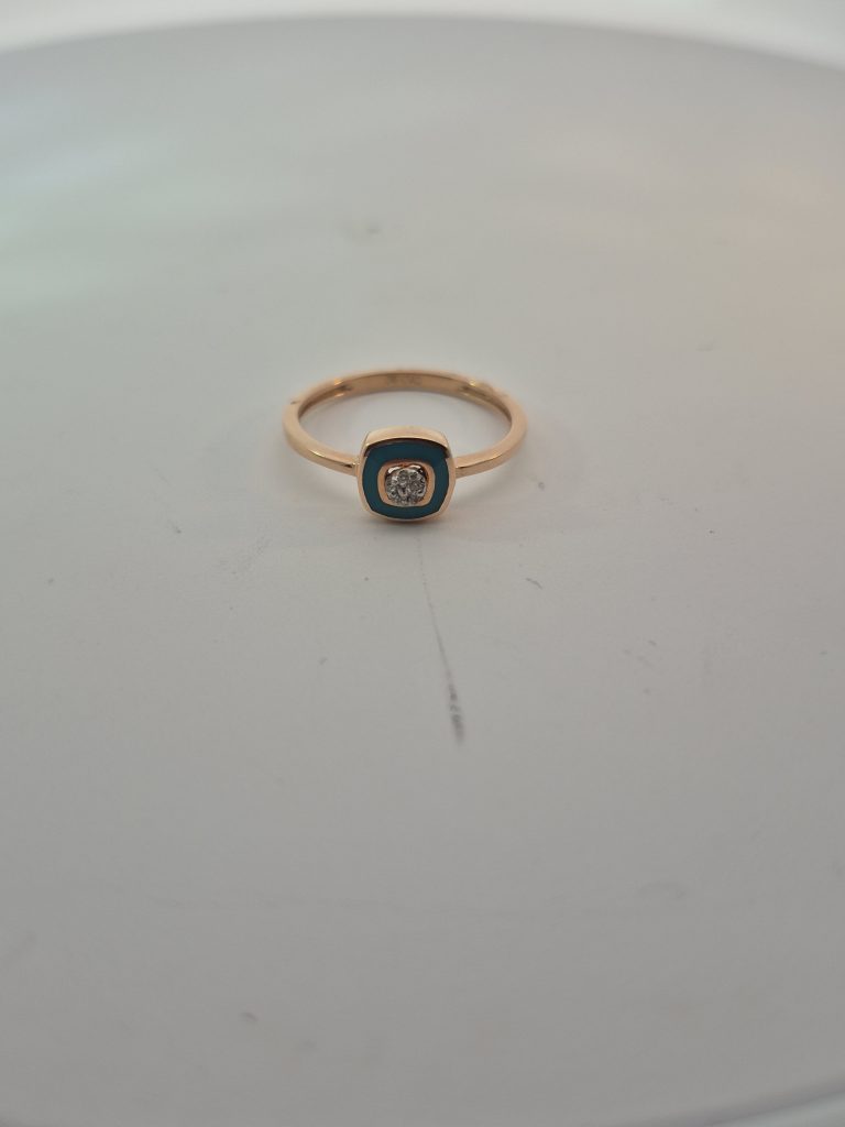 Azure Halo Diamond Ring — View 4