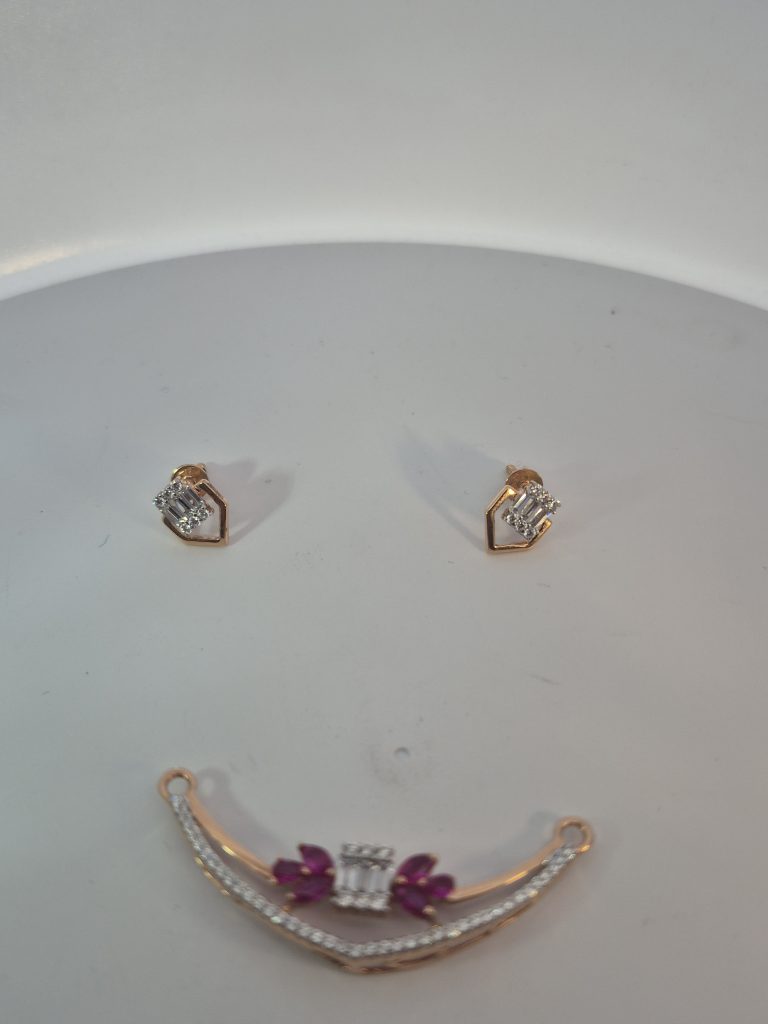 Ruby Radiance Pendant & Stud Earring Set — View 4