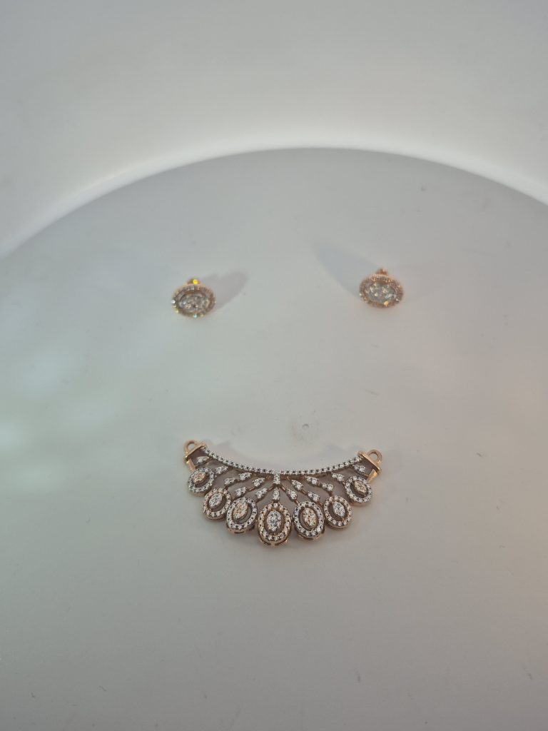 JAINIKA Celestial Bloom Pendant & Stud Earrings Set — View 4