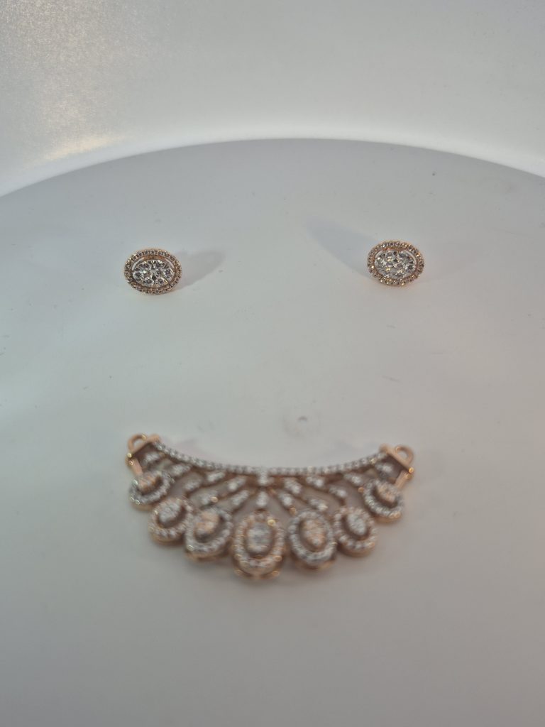 JAINIKA Celestial Bloom Pendant & Stud Earrings Set — View 5