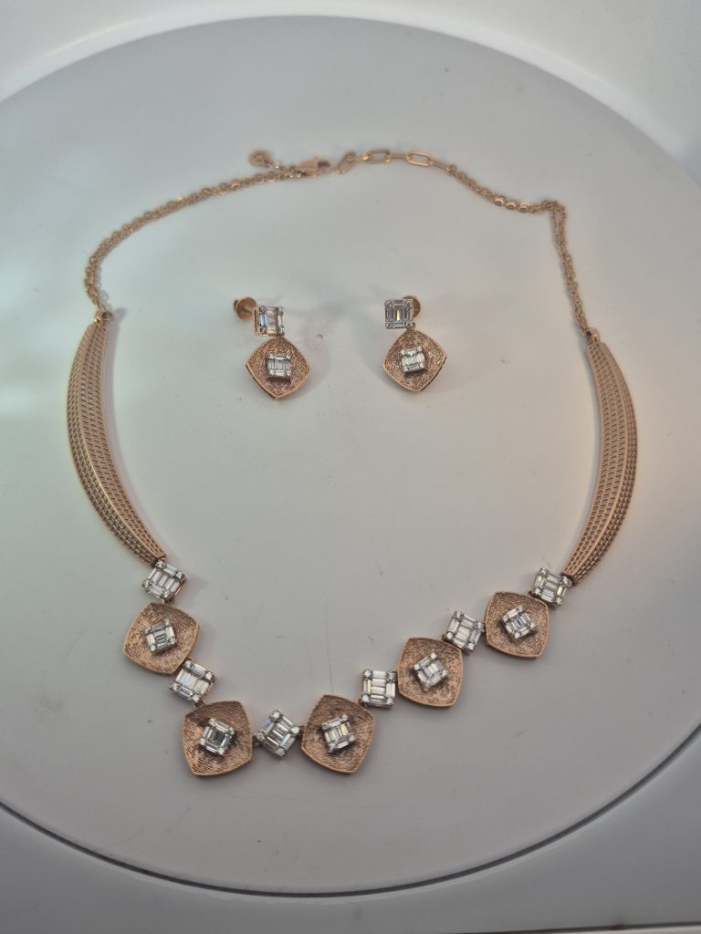 JAINIKA Étoile Rose Necklace & Earrings Set — View 4