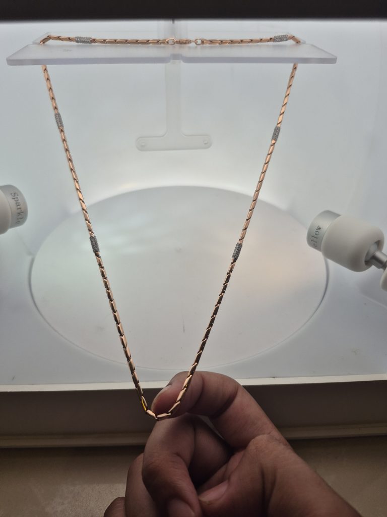 Celeste Radiance Rose Gold Station Chain — View 4