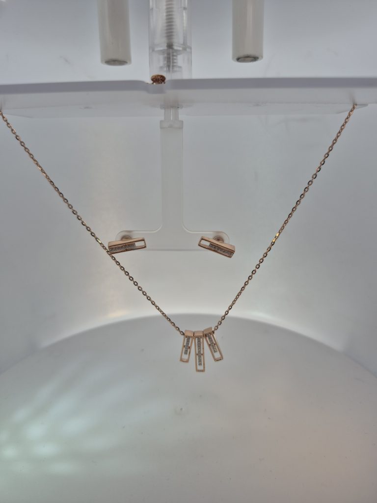 JAINIKA Aurora Linear Rose Gold Pendant Set — View 4