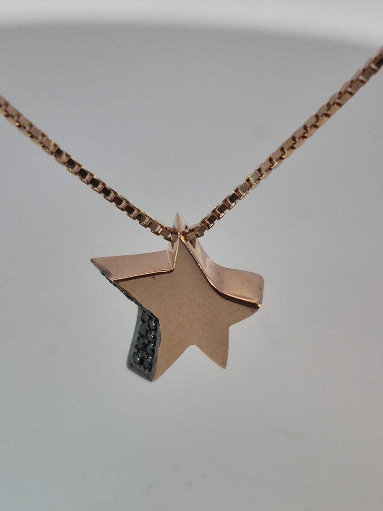 Celestial Star Rose Gold Pendant & Stud Earrings Set — View 4