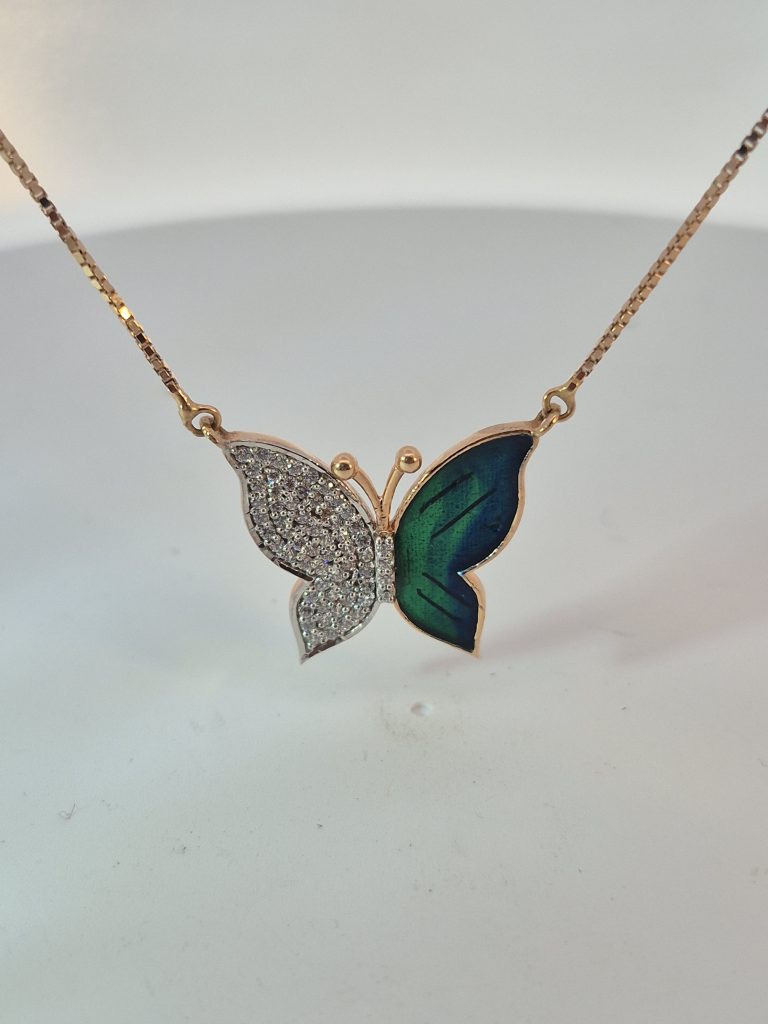 Aurora Butterfly Pendant & Earrings Set — View 4