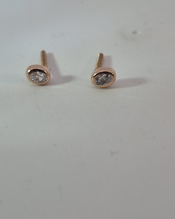 Éclat Bezel Crystal Stud Earrings — styled view
