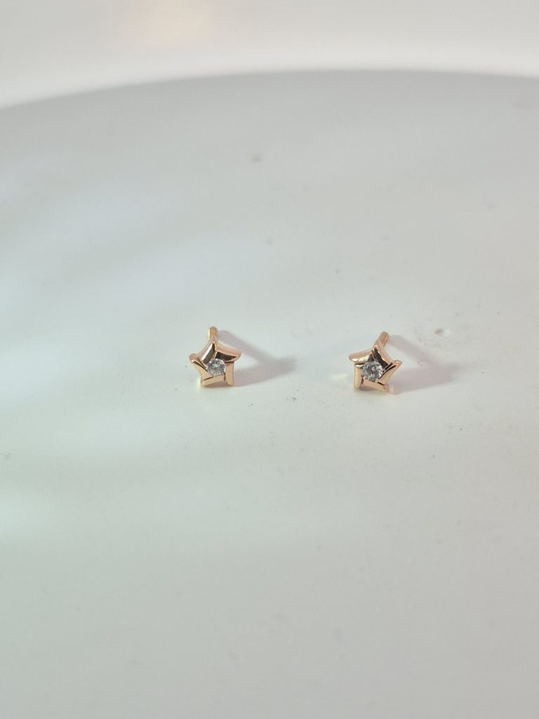 Celeste Crystal Rose Gold Stud Earrings — View 2