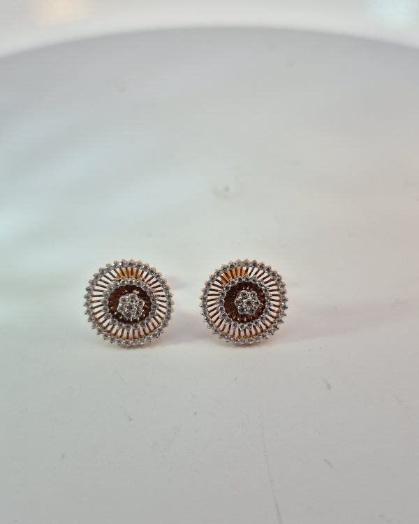 Celestia Radiance Floral Stud Earrings — styled view