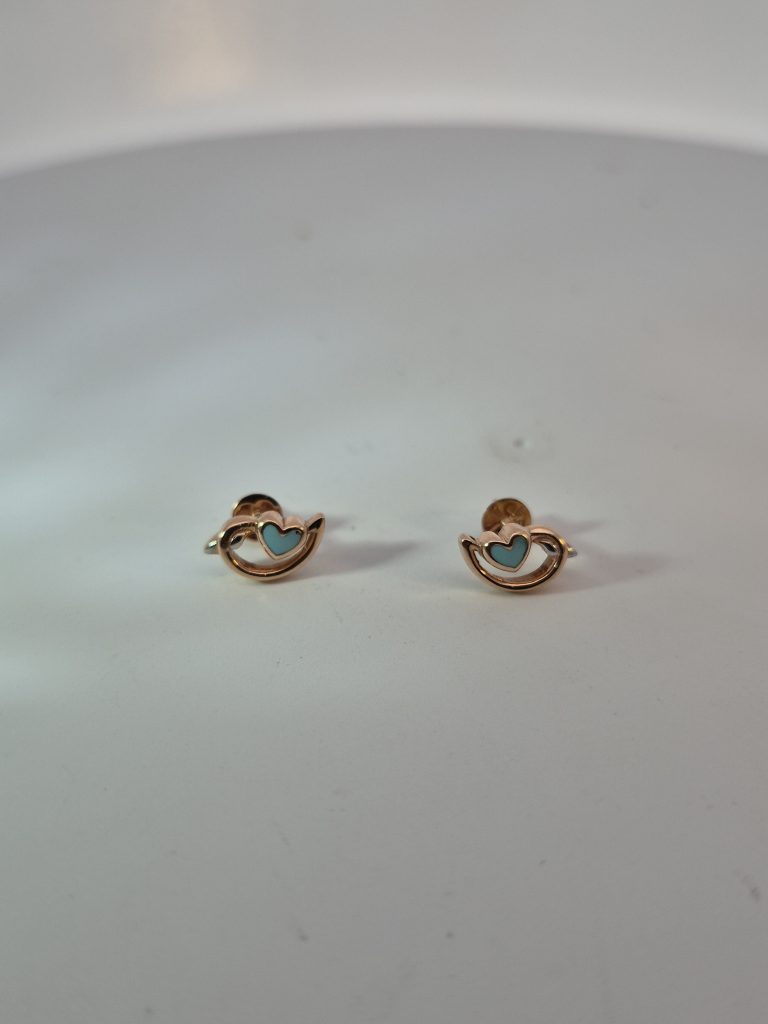 Azure Heart Embrace Stud Earrings — View 2