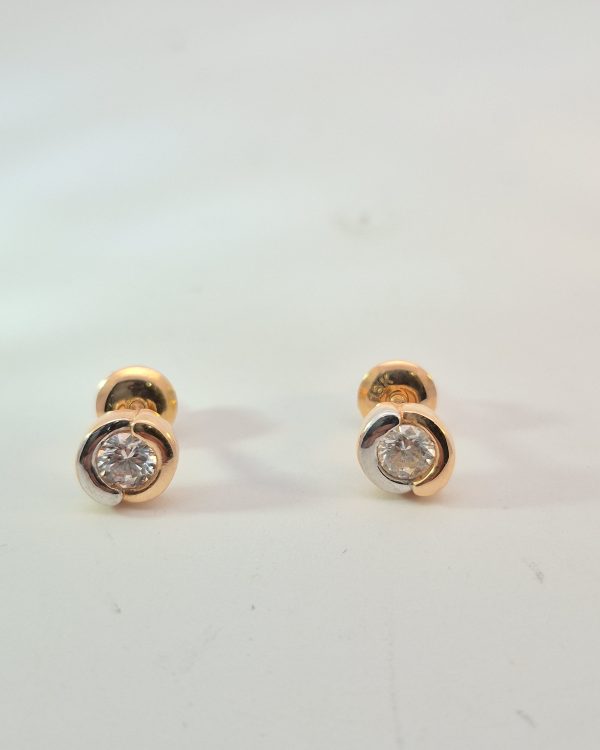 Élan Dual-Tone Crystal Stud Earrings — styled view