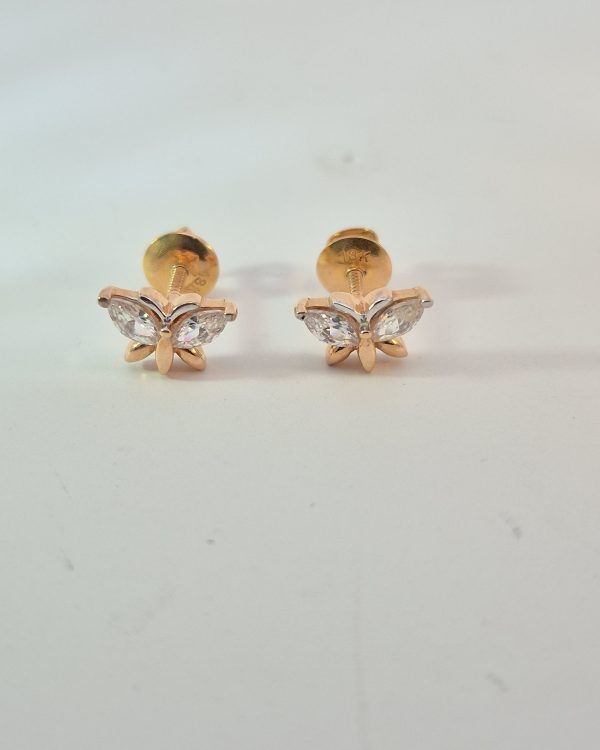 JAINIKA Celeste Bloom Crystal Stud Earrings — styled view