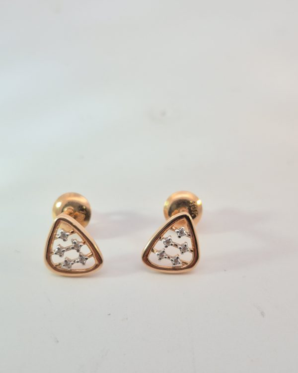 JAINIKA Celeste Bloom Rose Gold Stud Earrings — styled view