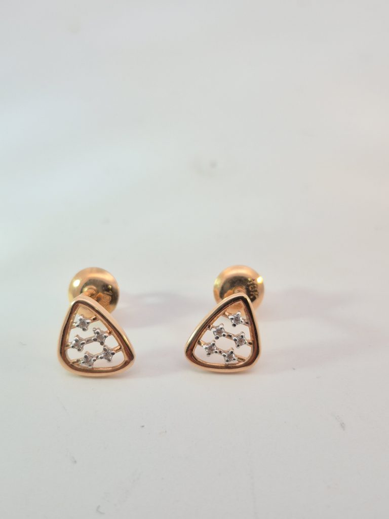 JAINIKA Celeste Bloom Rose Gold Stud Earrings — View 2