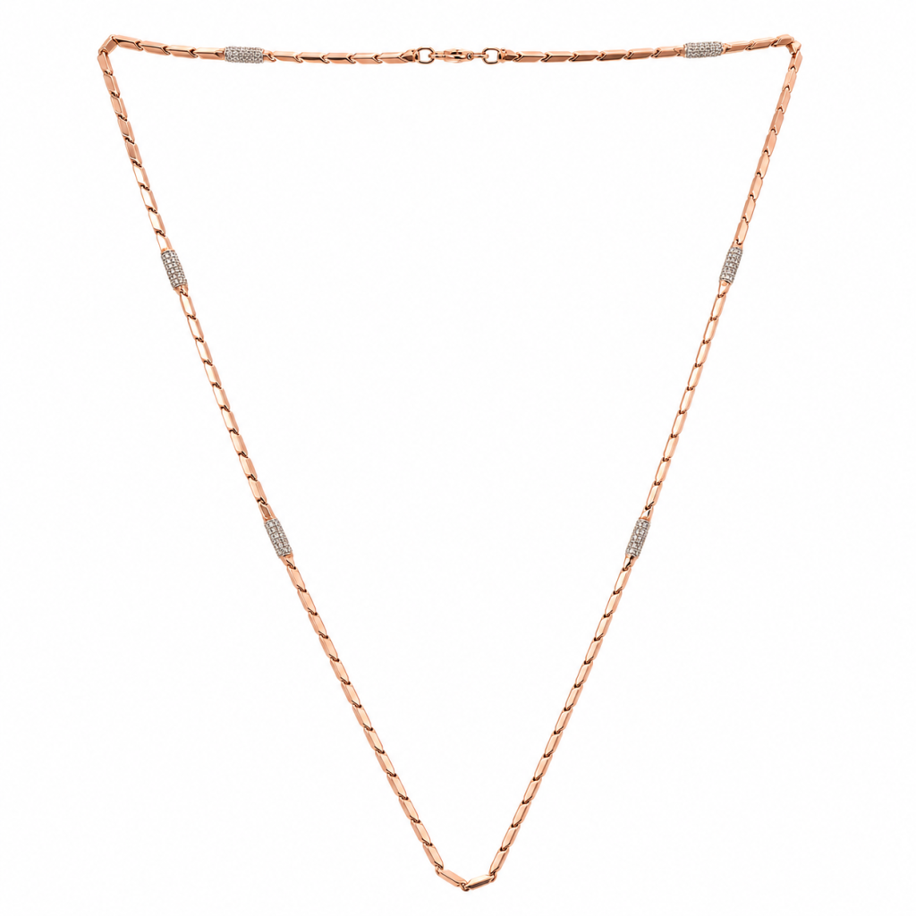 Celeste Radiance Rose Gold Station Chain — View 1