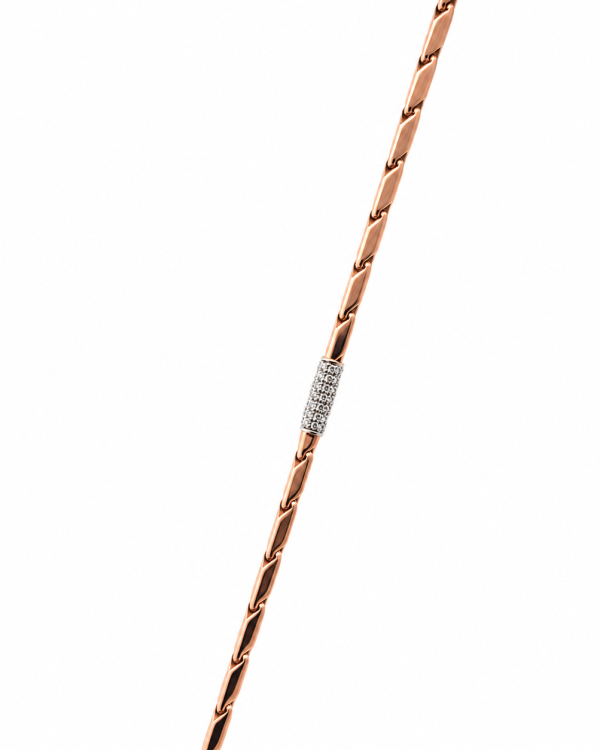 Celeste Radiance Rose Gold Station Chain — styled view