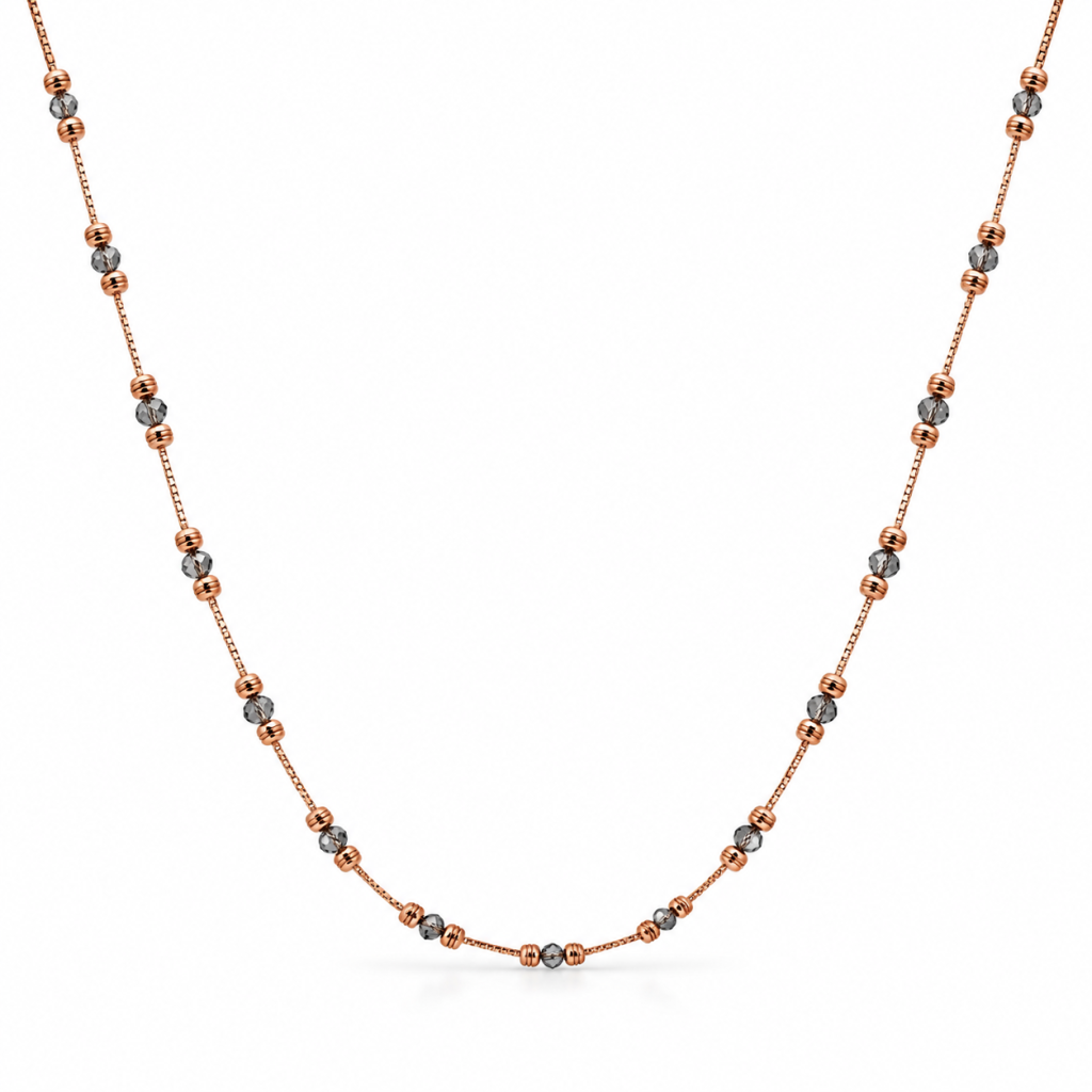 JAINIKA Celeste Beaded Rose Gold Chain Necklace — View 1