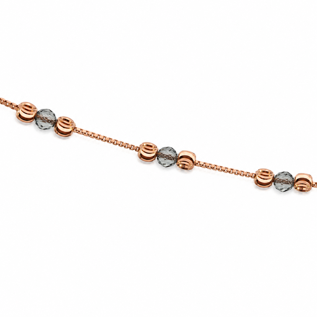 JAINIKA Celeste Beaded Rose Gold Chain Necklace — View 2