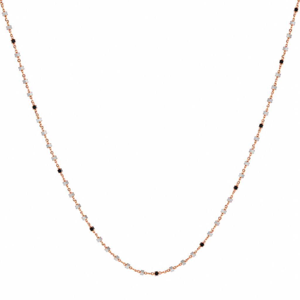 Celeste Beaded Rose Gold Chain Necklace — View 1