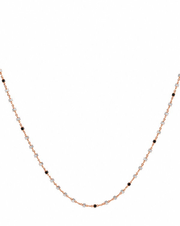 Celeste Beaded Rose Gold Chain Necklace