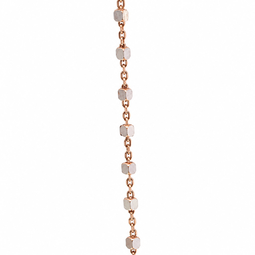 Celeste Beaded Rose Gold Chain Necklace — View 2