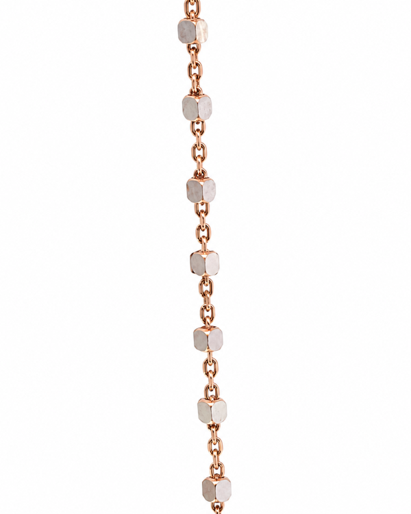 Celeste Beaded Rose Gold Chain Necklace — styled view