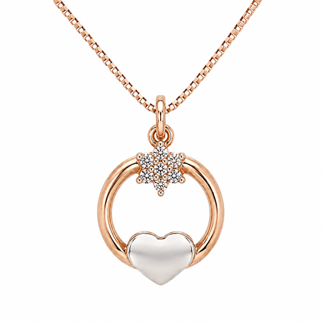 JAINIKA Celeste Heart Halo Pendant & Earrings Set — View 2