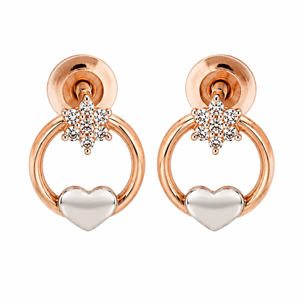JAINIKA Celeste Heart Halo Pendant & Earrings Set — View 3