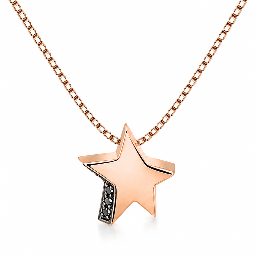 Celestial Star Rose Gold Pendant & Stud Earrings Set — View 2