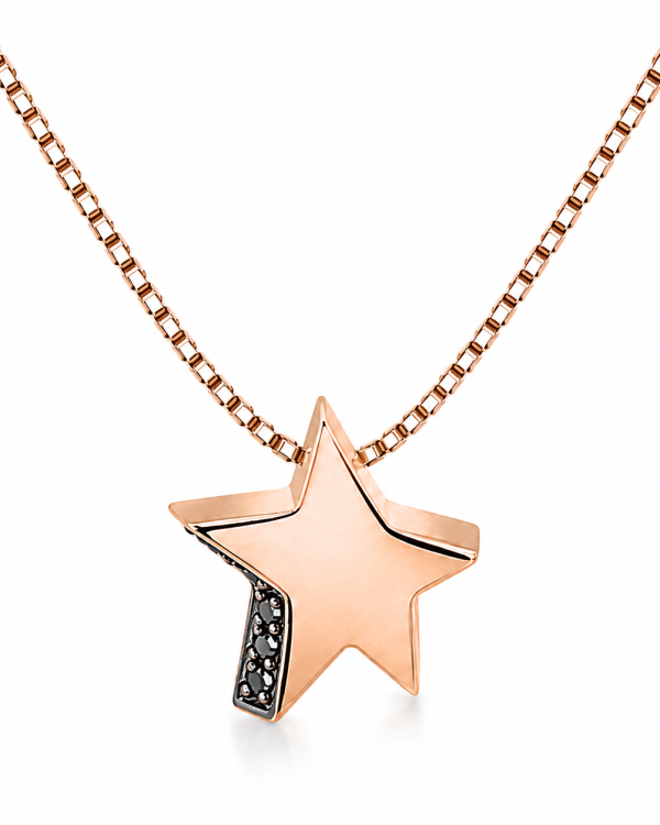 Celestial Star Rose Gold Pendant & Stud Earrings Set — styled view