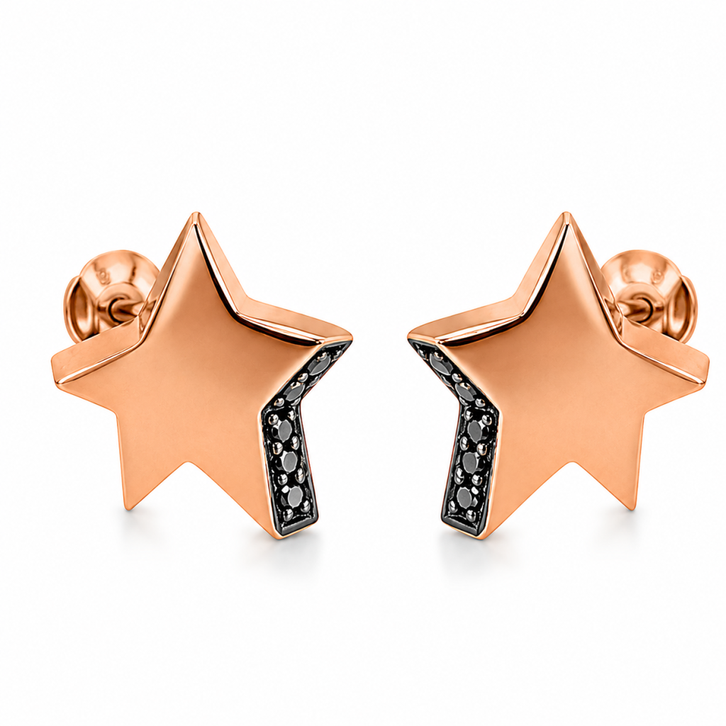 Celestial Star Rose Gold Pendant & Stud Earrings Set — View 3