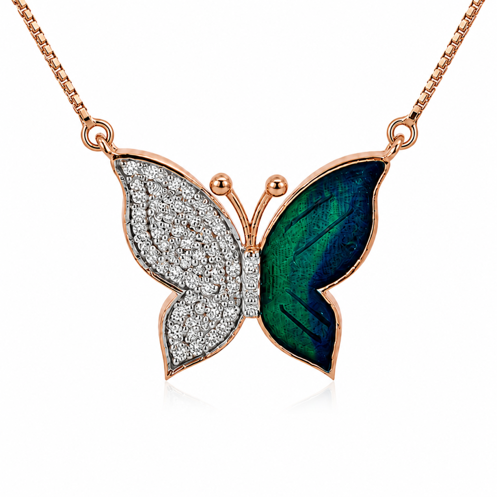 Aurora Butterfly Pendant & Earrings Set — View 2