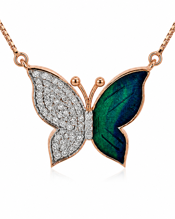 Aurora Butterfly Pendant & Earrings Set — styled view