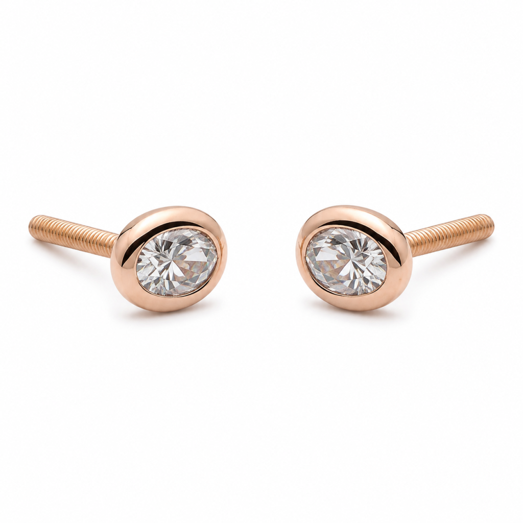 Éclat Bezel Crystal Stud Earrings — View 1