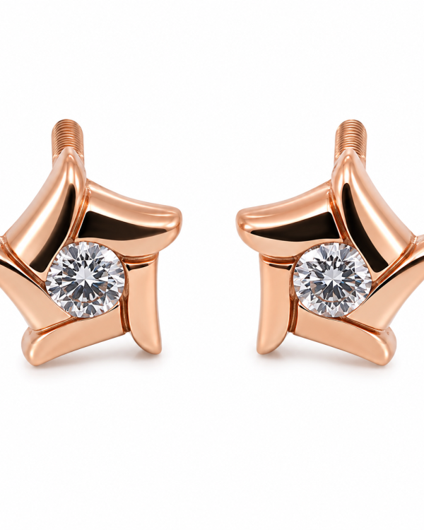 Celeste Crystal Rose Gold Stud Earrings
