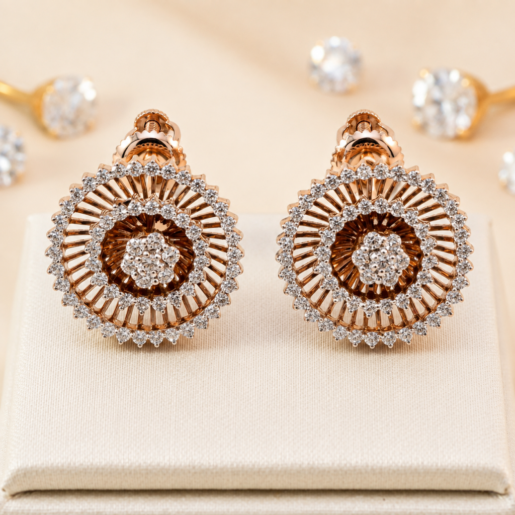 Celestia Radiance Floral Stud Earrings — View 1