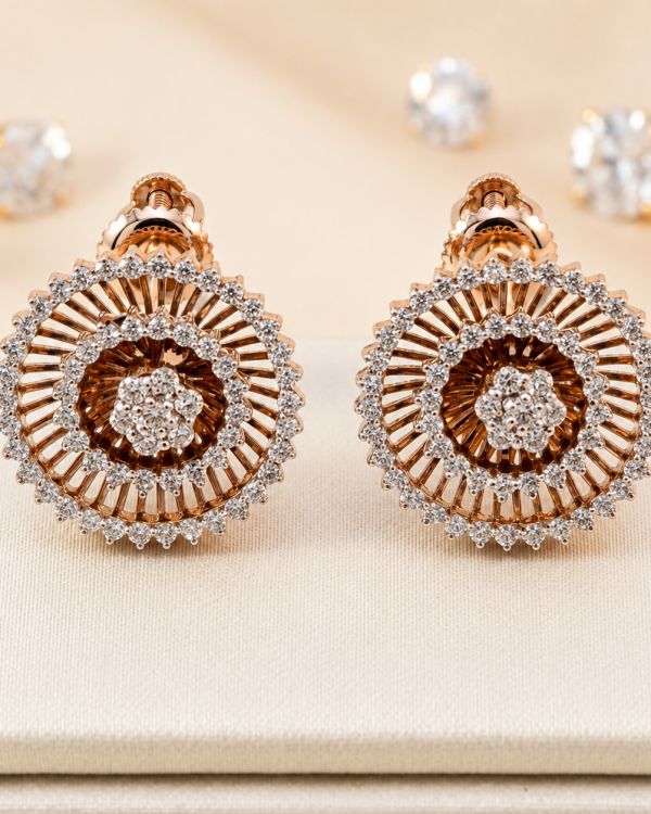 Celestia Radiance Floral Stud Earrings