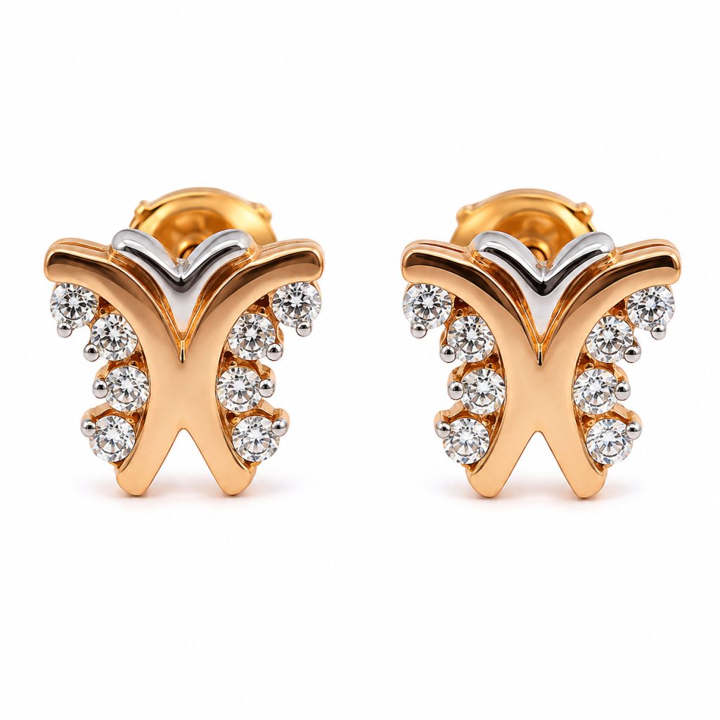 JAINIKA Celeste Crystal Butterfly Stud Earrings — View 1