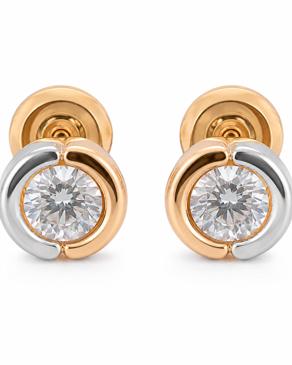Élan Dual-Tone Crystal Stud Earrings