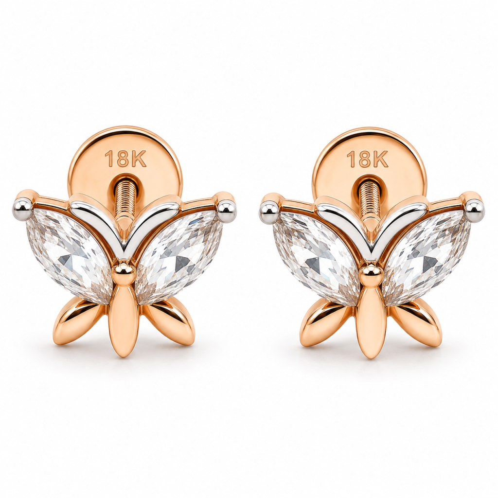 JAINIKA Celeste Bloom Crystal Stud Earrings — View 1
