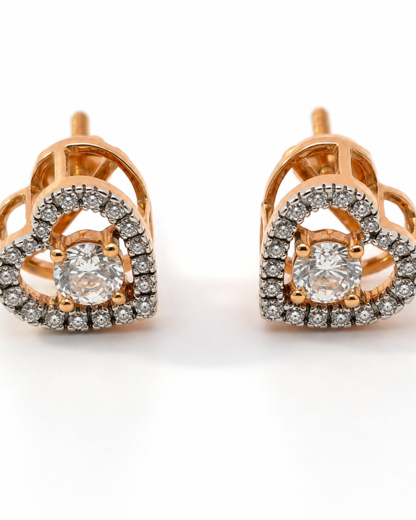 JAINIKA Eternal Heart Crystal Stud Earrings