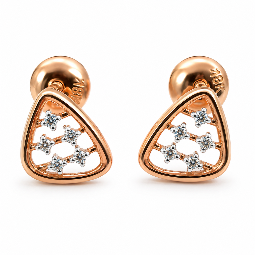JAINIKA Celeste Bloom Rose Gold Stud Earrings — View 1