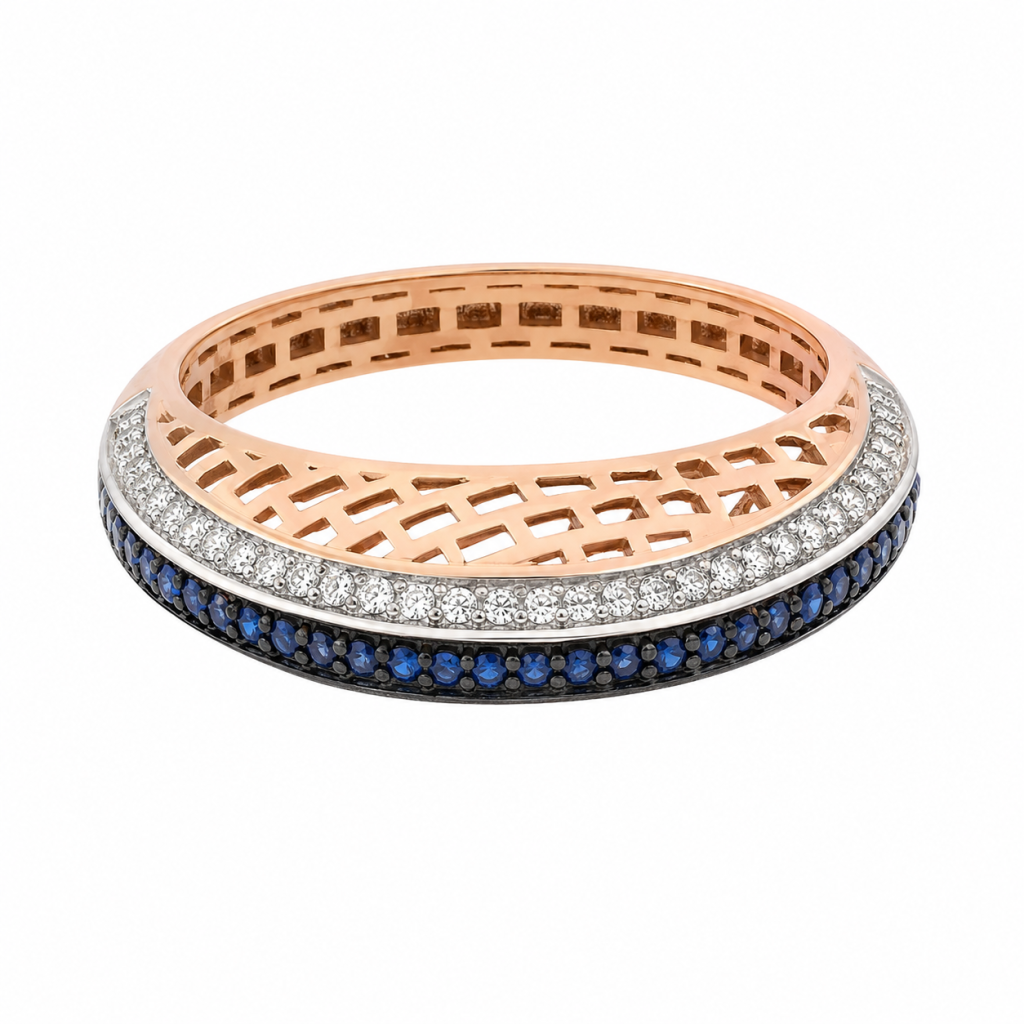 Celeste Dual Sapphire & Diamond Band Ring — View 1