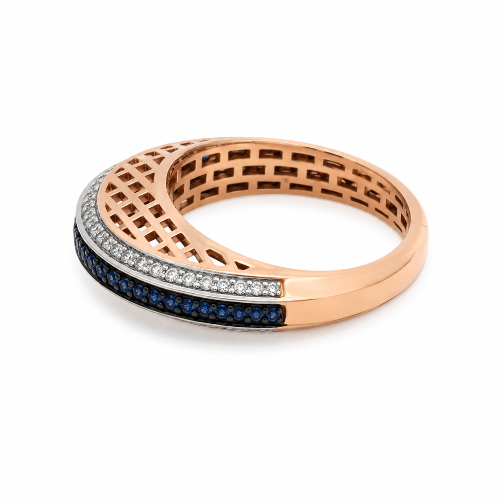 Celeste Dual Sapphire & Diamond Band Ring — View 3