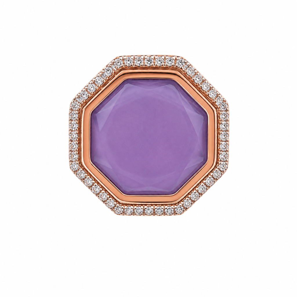 Celeste Violet Halo Ring — View 1