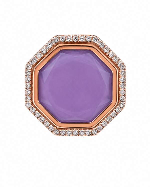 Celeste Violet Halo Ring