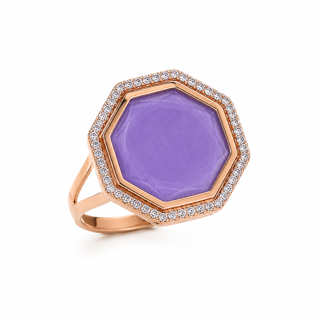 Celeste Violet Halo Ring — View 2